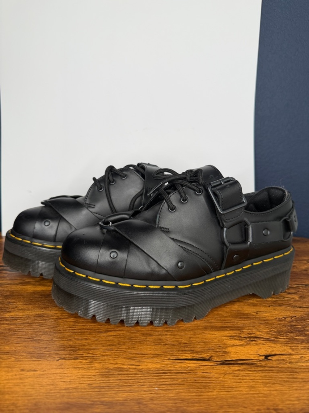 Dr. Martens 1461 platform harness leather shoes